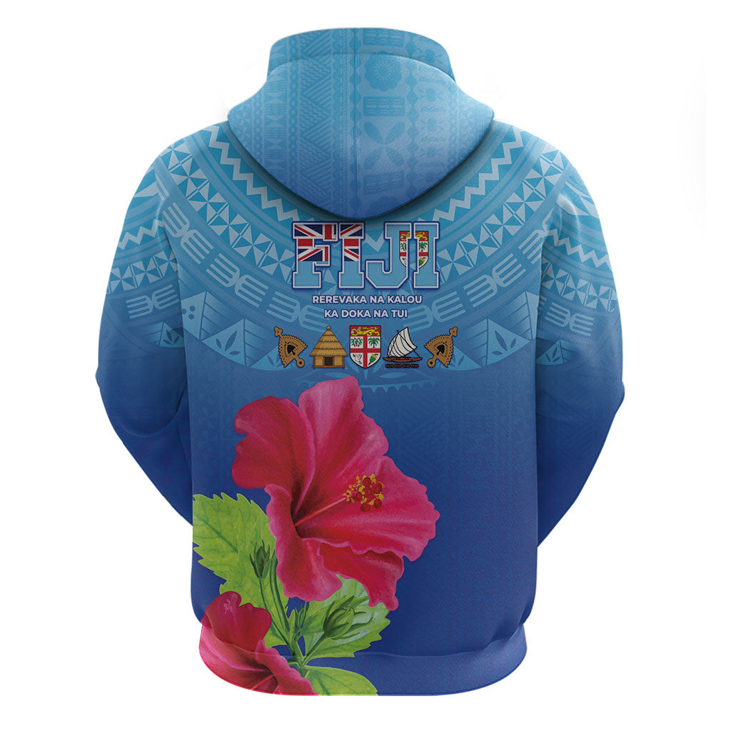 Bula Fiji Day Zip Hoodie Traditional Tapa Pattern With Hibiscus LT05 - Polynesian Pride
