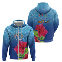 Bula Fiji Day Zip Hoodie Traditional Tapa Pattern With Hibiscus LT05 - Polynesian Pride
