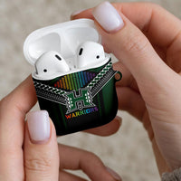 Hawaii Warriors Football AirPods Case Rainbow Kakau Pattern Black LT05 - Polynesian Pride