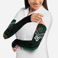 Custom Hawaii Warriors Football Arm Sleeves Rainbow Kakau Pattern Black LT05 - Polynesian Pride