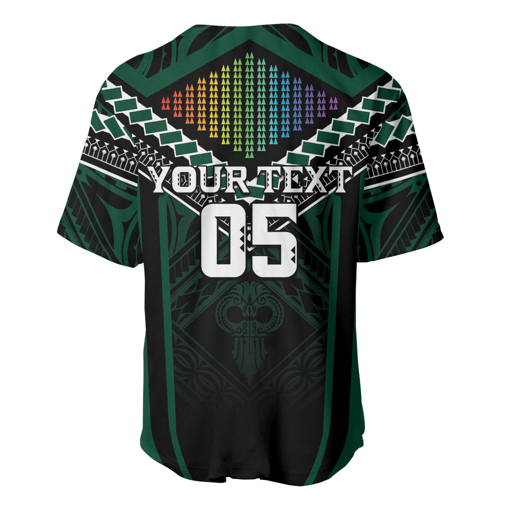 Custom Hawaii Warriors Football Baseball Jersey Rainbow Kakau Pattern Black LT05 - Polynesian Pride