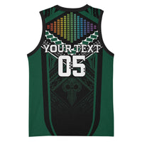 Custom Hawaii Warriors Football Basketball Jersey Rainbow Kakau Pattern Black LT05 - Polynesian Pride