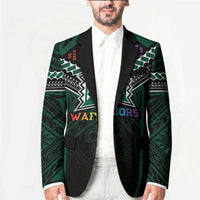 Custom Hawaii Warriors Football Blazer Rainbow Kakau Pattern Black LT05 - Polynesian Pride