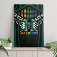 Hawaii Warriors Football Canvas Wall Art Rainbow Kakau Pattern Black LT05 - Polynesian Pride