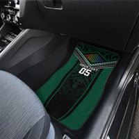 Custom Hawaii Warriors Football Car Mats Rainbow Kakau Pattern Black LT05 - Polynesian Pride