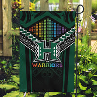 Hawaii Warriors Football Garden Flag Rainbow Kakau Pattern Black LT05 Garden Flag Black - Polynesian Pride