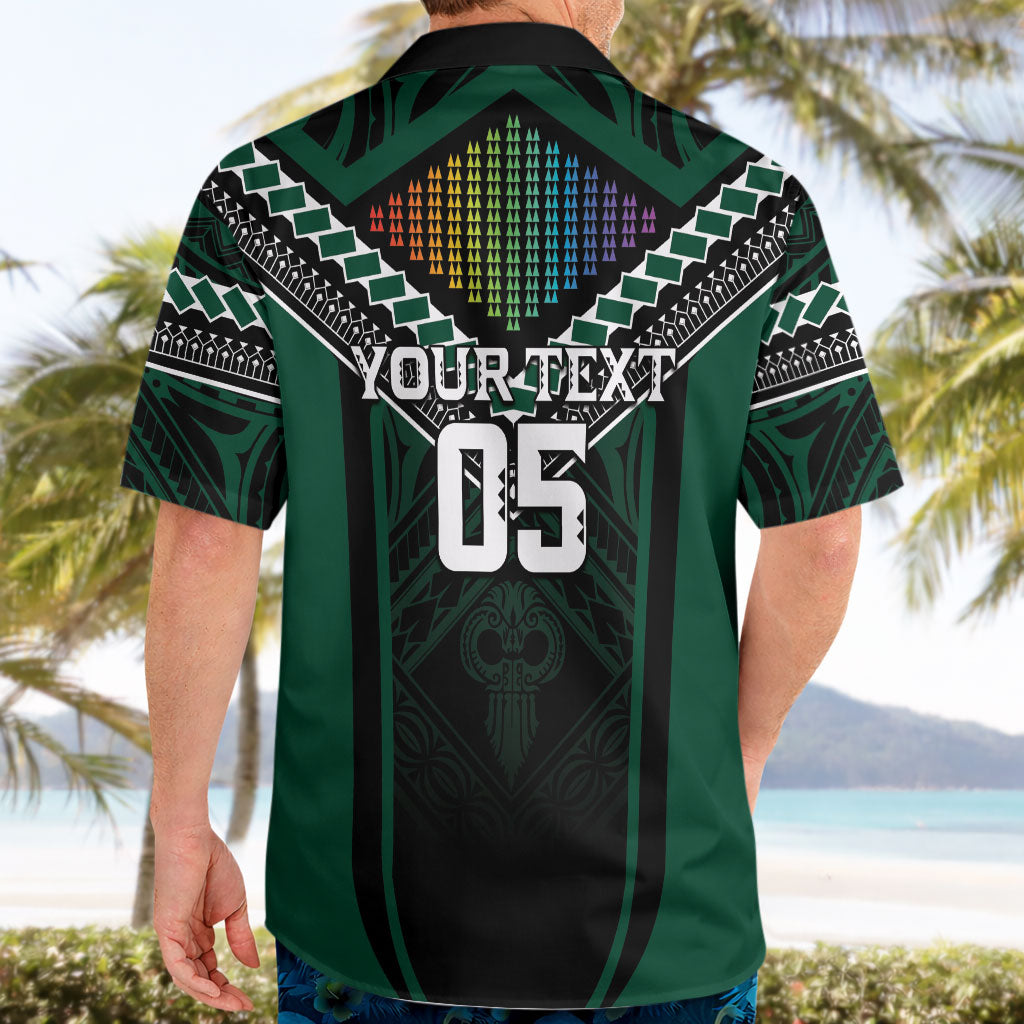 Custom Hawaii Warriors Football Hawaiian Shirt Rainbow Kakau Pattern Black LT05 - Polynesian Pride