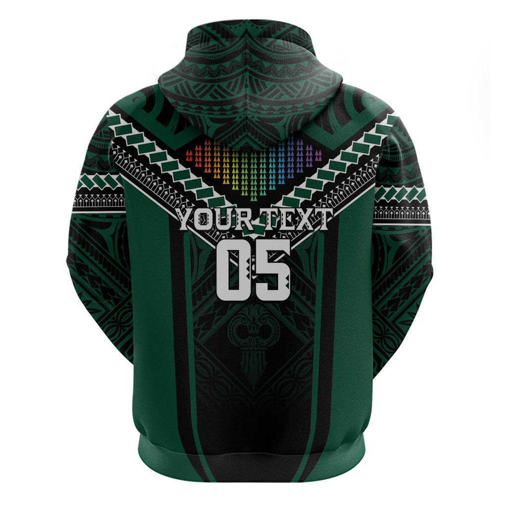 Custom Hawaii Warriors Football Hoodie Rainbow Kakau Pattern Black LT05 - Polynesian Pride