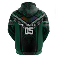 Custom Hawaii Warriors Football Hoodie Rainbow Kakau Pattern Black LT05 - Polynesian Pride