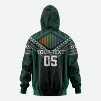 Custom Hawaii Warriors Football Hoodie Rainbow Kakau Pattern Black LT05 - Polynesian Pride