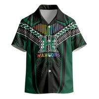 Custom Hawaii Warriors Football Kid Hawaiian Shirt Rainbow Kakau Pattern Black LT05 - Polynesian Pride