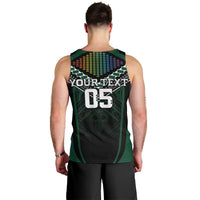 Custom Hawaii Warriors Football Men Tank Top Rainbow Kakau Pattern Black LT05 - Polynesian Pride