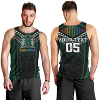 Custom Hawaii Warriors Football Men Tank Top Rainbow Kakau Pattern Black LT05 - Polynesian Pride