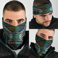 Hawaii Warriors Football Neck Gaiter Rainbow Kakau Pattern Black LT05 - Polynesian Pride