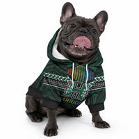 Custom Hawaii Warriors Football Pet Hoodie Rainbow Kakau Pattern Black LT05 - Polynesian Pride