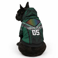 Custom Hawaii Warriors Football Pet Hoodie Rainbow Kakau Pattern Black LT05 - Polynesian Pride
