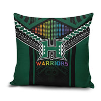 Hawaii Warriors Football Pillow Cover Rainbow Kakau Pattern Black LT05 Black - Polynesian Pride