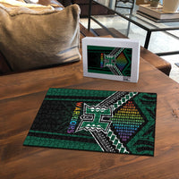 Hawaii Warriors Football Puzzle Rainbow Kakau Pattern Black LT05 - Polynesian Pride