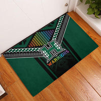 Hawaii Warriors Football Rubber Doormat Rainbow Kakau Pattern Black LT05 - Polynesian Pride
