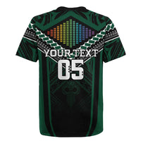 Custom Hawaii Warriors Football Rugby Jersey Rainbow Kakau Pattern Black LT05 - Polynesian Pride