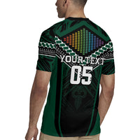 Custom Hawaii Warriors Football Rugby Jersey Rainbow Kakau Pattern Black LT05 - Polynesian Pride