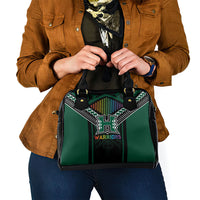 Hawaii Warriors Football Shoulder Handbag Rainbow Kakau Pattern Black LT05 - Polynesian Pride