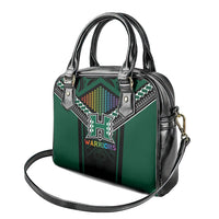 Hawaii Warriors Football Shoulder Handbag Rainbow Kakau Pattern Black LT05 - Polynesian Pride