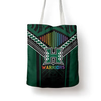 Hawaii Warriors Football Tote Bag Rainbow Kakau Pattern Black LT05 - Polynesian Pride