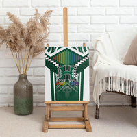 Hawaii Warriors Football Canvas Wall Art Rainbow Kakau Pattern Green LT05 - Polynesian Pride