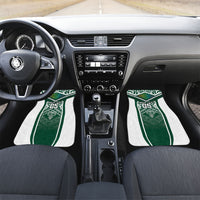 Custom Hawaii Warriors Football Car Mats Rainbow Kakau Pattern Green LT05 Set 2pcs - Front Green - Polynesian Pride