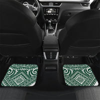Custom Hawaii Warriors Football Car Mats Rainbow Kakau Pattern Green LT05 Set 2pcs - Back Green - Polynesian Pride