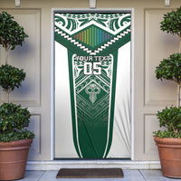 Custom Hawaii Warriors Football Door Cover Rainbow Kakau Pattern Green LT05 Green - Polynesian Pride