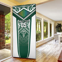 Custom Hawaii Warriors Football Door Cover Rainbow Kakau Pattern Green LT05 - Polynesian Pride