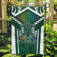 Hawaii Warriors Football Garden Flag Rainbow Kakau Pattern Green LT05 Garden Flag Green - Polynesian Pride