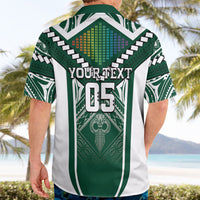 Custom Hawaii Warriors Football Hawaiian Shirt Rainbow Kakau Pattern Green LT05 - Polynesian Pride