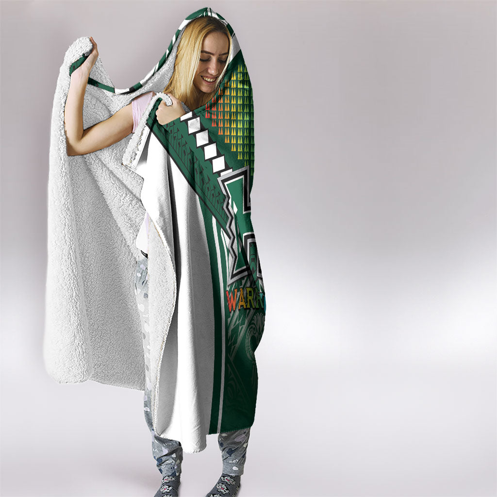 Hawaii Warriors Football Hooded Blanket Rainbow Kakau Pattern Green LT05 - Polynesian Pride