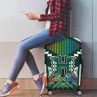 Hawaii Warriors Football Luggage Cover Rainbow Kakau Pattern Green LT05 - Polynesian Pride