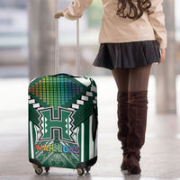 Hawaii Warriors Football Luggage Cover Rainbow Kakau Pattern Green LT05 - Polynesian Pride