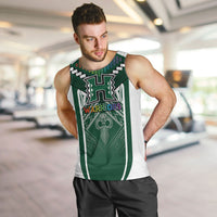 Custom Hawaii Warriors Football Men Tank Top Rainbow Kakau Pattern Green LT05 Green - Polynesian Pride