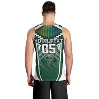 Custom Hawaii Warriors Football Men Tank Top Rainbow Kakau Pattern Green LT05 - Polynesian Pride