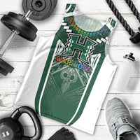 Custom Hawaii Warriors Football Men Tank Top Rainbow Kakau Pattern Green LT05 - Polynesian Pride