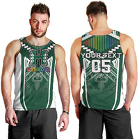Custom Hawaii Warriors Football Men Tank Top Rainbow Kakau Pattern Green LT05 - Polynesian Pride