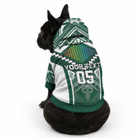 Custom Hawaii Warriors Football Pet Hoodie Rainbow Kakau Pattern Green LT05 - Polynesian Pride
