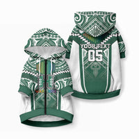 Custom Hawaii Warriors Football Pet Hoodie Rainbow Kakau Pattern Green LT05 Zip-up Green - Polynesian Pride