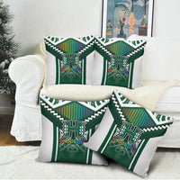 Hawaii Warriors Football Pillow Cover Rainbow Kakau Pattern Green LT05 - Polynesian Pride