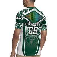 Custom Hawaii Warriors Football Rugby Jersey Rainbow Kakau Pattern Green LT05 - Polynesian Pride