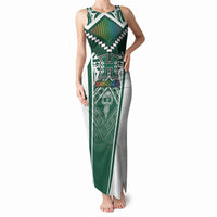 Custom Hawaii Warriors Football Tank Maxi Dress Rainbow Kakau Pattern Green LT05 Women Green - Polynesian Pride