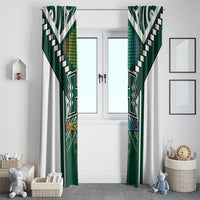 Hawaii Warriors Football Window Curtain Rainbow Kakau Pattern Green LT05 - Polynesian Pride
