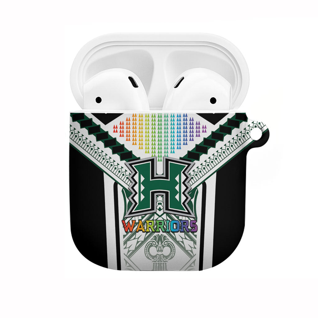 Hawaii Warriors Football AirPods Case Rainbow Kakau Pattern White LT05 White - Polynesian Pride