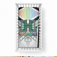 Hawaii Warriors Football Baby Bed Cover Rainbow Kakau Pattern White LT05 28 × 52 in White - Polynesian Pride